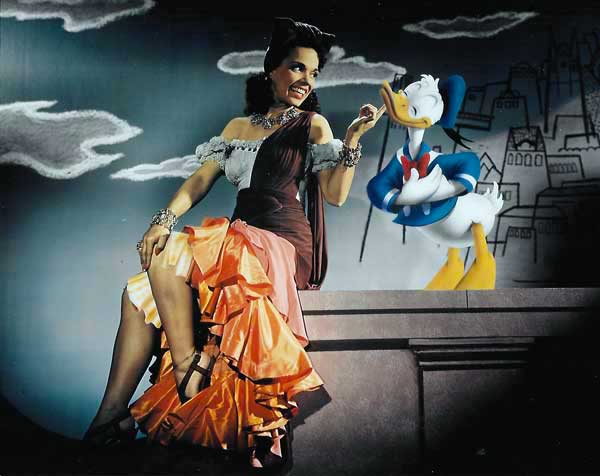 Aurora Miranda & Donald Duck 1940’s VINTAGE Original Photo 7 1/4” X 9” 